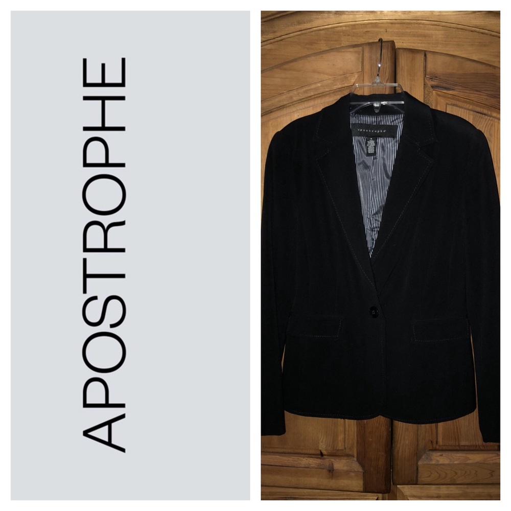 Apostrophe Women’s black blazer, Sz 4